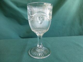 Flint Antique Bellflower Early American Pattern Glass Champagne Glass