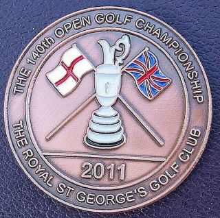 2011 Open Golf Championship Large Bronze Limited Edition Coin Great Ball Marker