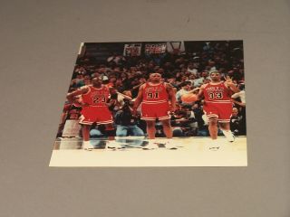 Michael Jordan,  Pippen & Rodman,  Chicago Bulls Game Photo 1
