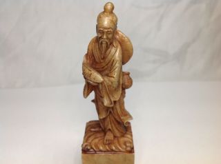 Chinese Soapstone Seal Carved Immortal Wise Man