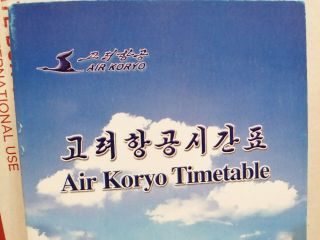 Air Koryo Timetable 2013 Airline North Korea DPRK Chosonminhang Air Tupolev TU 2
