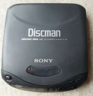 Vintage Sony D - 141 Discman Mega Bass Mobile Cd Player Music