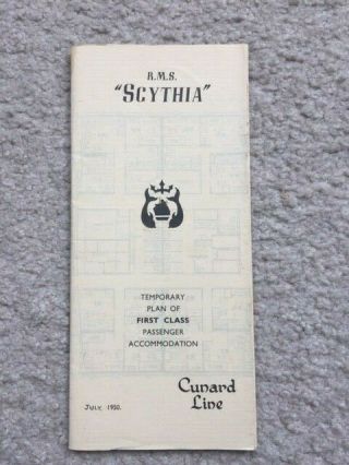 Cunard Line - Rms Scythia - First Class - Deck Plan - 1950