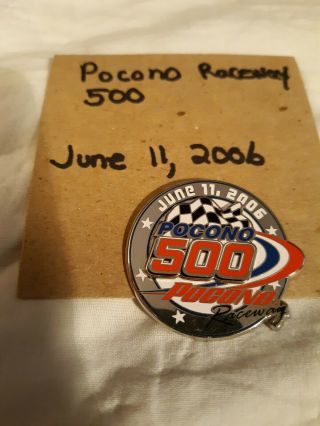Pocono 500 6/11/2006 NASCAR Race Pin.  Denny Hamlin first career win. 3