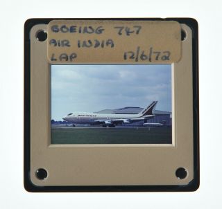 35mm Slide Aircraft 1972 Boeing 747 Air India At Heathrow A73