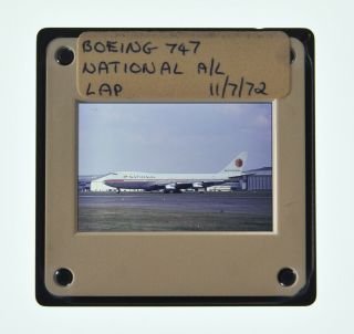 35mm Slide Aircraft 1972 Boeing 747 National Airlines At Heathrow A73