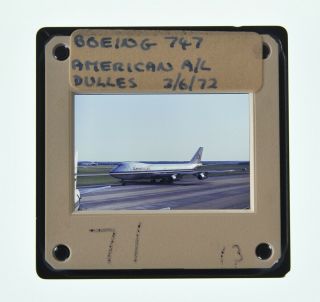 35mm Slide Aircraft 1972 Boeing 747 American Airlines At Dulles A73