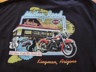Harley - Davidson Short Sleeve Xl Black T - Shirt Route 66 Mother Road Ships