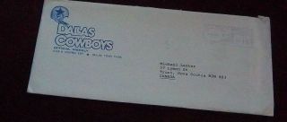 Dallas Cowboys Football Envelope Post Mark 1980 Fan Mail Order
