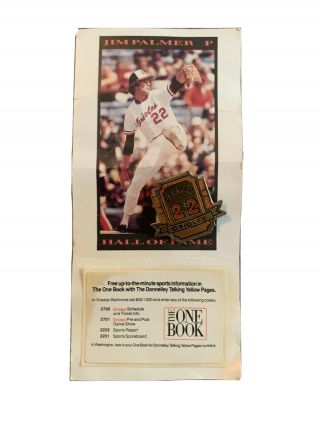 Jim Palmer Baltimore Orioles Hall Of Fame Jersey 22 Pin The One Book Promo