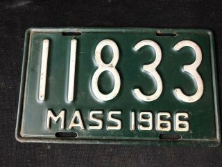 1966 Antique Massachusetts Motorcycle License Plate.