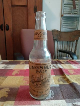 Antique Kingsbury Pale Beer Bottle With Swastika On Label
