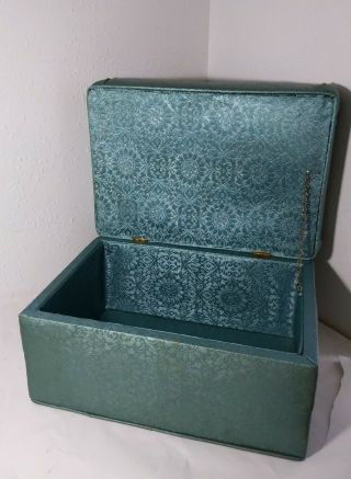 Vintage Boho Retro Mid Century Vinyl Ottoman/foot Stool Storage Chest Box