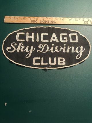 13 Inch Skydiving Patch Old Antique Chicago Sky Diving Club Vintage Early