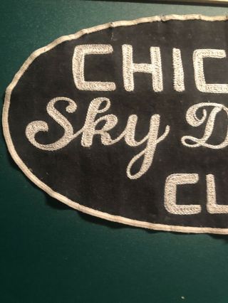 13 Inch Skydiving Patch Old Antique Chicago Sky Diving Club Vintage Early 2