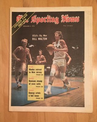 The Sporting News December 8,  1973 Bill Walton Ucla Basketball No Label
