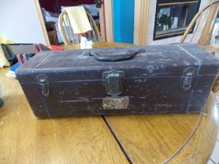 Old Heddon Outing Metal Tackle Box With Cantilever Trays Very Rare