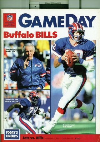 1987 11/22 Football Program York Jets Buffalo Bills Giant Stadium