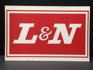 Railroad Sign - L&n - Train Collectible 12 3/8” X 8” Cardboard