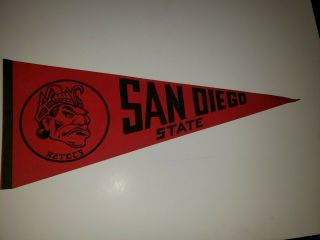 Ncaa Football San Diego State University Aztecs Full Sz Pennant Vintage