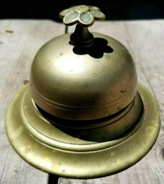 Antique Brass Bell Hotel Porters Front Desk General Store Counter Service Bell