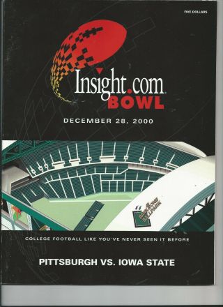 2000 Pittsburgh Vs Iowa State Insight Bowl College Football Program