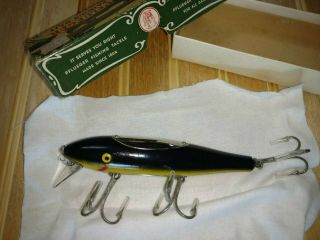 Vintage Pflueger Mustang 9546 Eel Finish Fishing Lure and box 2