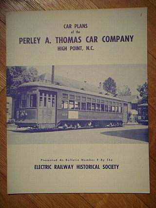 Car Plans Of The Perley A.  Thomas Car Company High Point,  Nc Train Railroad Book