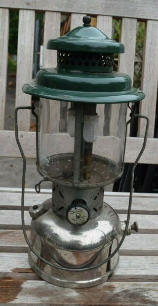 Vintage 1947 Coleman 220d Lantern 2 - Mantle Colepyrex Globe Camping - Great