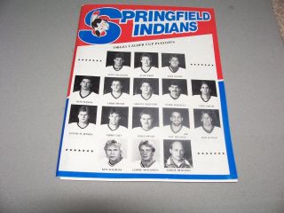 1984 - 85 Springfield Indians Ahl Calder Cup Playoffs Program (vs Bing.  Whalers)