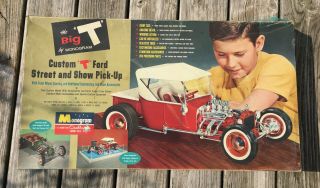 Vtg Monogram The Big T Model Car Kit Custom Ford Street & Show Pick Up 60s