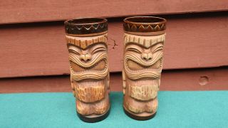 Two (2) Vintage Steve Crane - Kon Tiki Ports - Tiki Mugs
