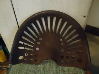 Antique Farm Primitive Cast Iron Tractor Seat Early Implement Seat 8