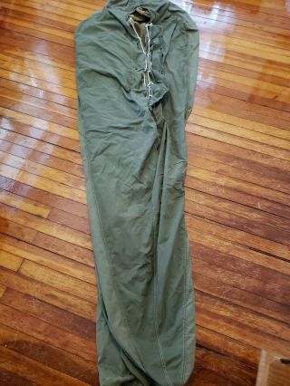 Vintage Us Army Sleeping Bag Mountain Large With Water Repellent Case M - 1945