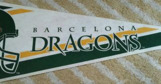 Barcelona Dragons Full Size WLAF football Pennant early 90s nfl europe 3