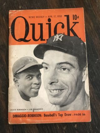 Vintage Quick April 17,  1950 (jackie Robinson And Joe Dimaggio)