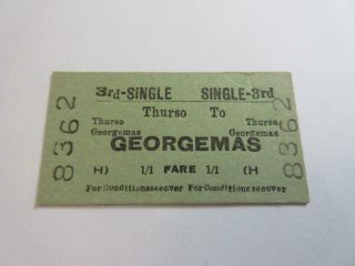 1956 Br (scotland) Railway Ticket - Thurso To Georgemas - 3rd Class Single
