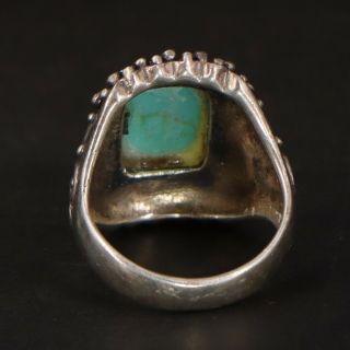 VTG Sterling Silver - Southwestern Turquoise Filigree Ornate Ring Size 8 - 9g 3
