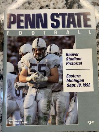 1992 Penn State Versus Eastern Michigan Football Program