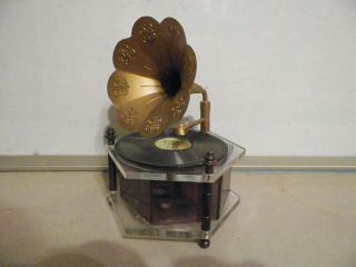 Vintage Phonograph Music Box.  Plays " Its A Small World "