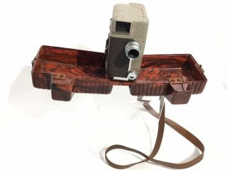 Vintage Revere 8 Mm Movie Camera Model B 61 Bakelite Case With Strap