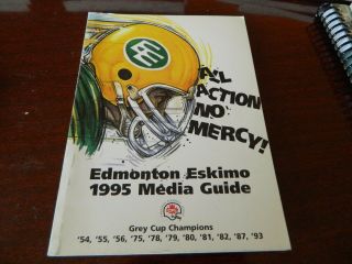 1995 Edmonton Eskimos Media Guide/fact Book Cfl