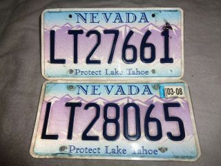 2008 Nevada License Plate Protect Lake Tahoe Two  Jrs