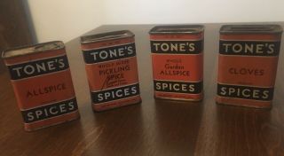 Vintage Tone’s 4 Spice Tin Assortment Autumn Halloween Crafts Des Moines Ia
