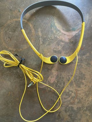 Vintage Sony Mdr - W14 Yellow Sport Walkman Headphones