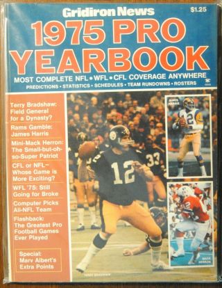 1975 Gridiron News Pro Yearbook - Pittsburgh Steelers Terry Bradshaw