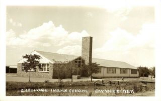 Shoshone Indian Schol,  Owyhee,  Nevada,  Rppc,  Vintage Postcard