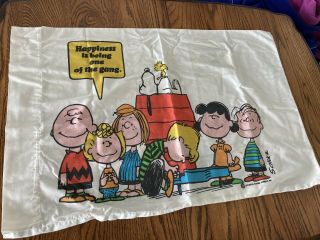 Vintage 1971 Peanuts Charlie Brown Snoopy Full Flat Sheet And Pillow Case