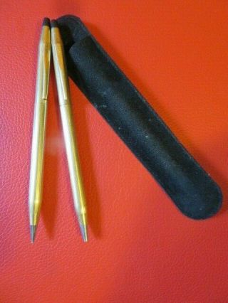 Vintage Cross 1/20 12kt Gold Filled Ballpoint Pen And Pencil Set