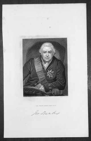 1829 Fisher & Son Antique Print Portrait Of Sir Joseph Banks In 1812 A/ Phillips